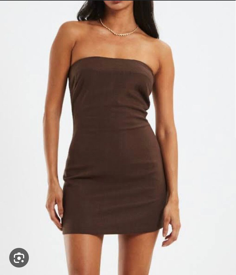 knee length dresses for ladies Strapless Linen A Line Mini Dress
