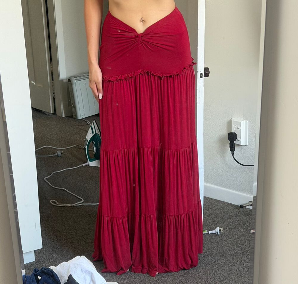 Red Maxi Skirt