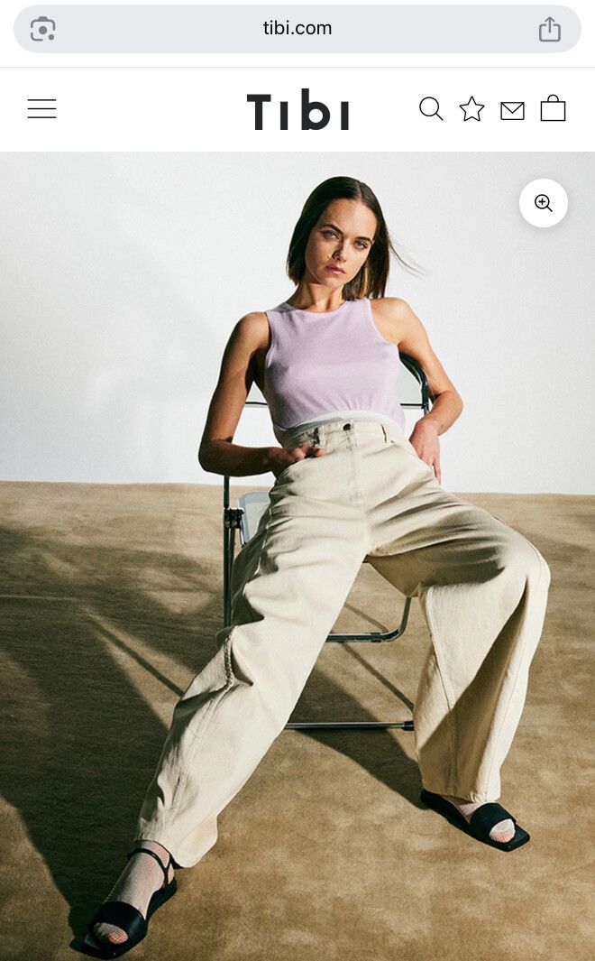 Tibi - Garment Dyed Stretch Twill Sid Jean