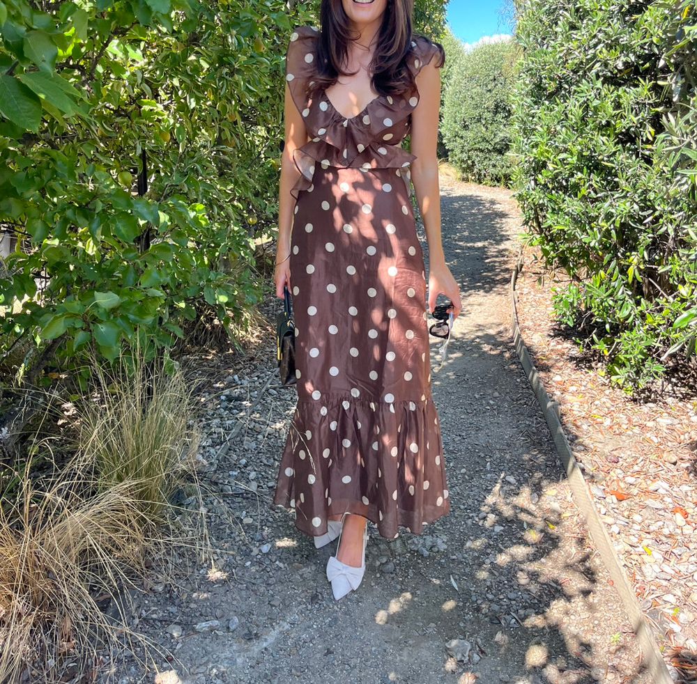 Sir The Label - Vivi Frill Polka Dot Dress on Designer Wardrobe Sir The Label - Vivi Frill Polka Dot Dress on Designer Wardrobe