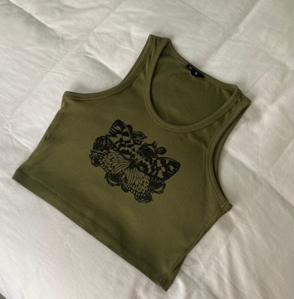 Y2K Jay Jays Cute Graphic Butterfly Print Tank Top