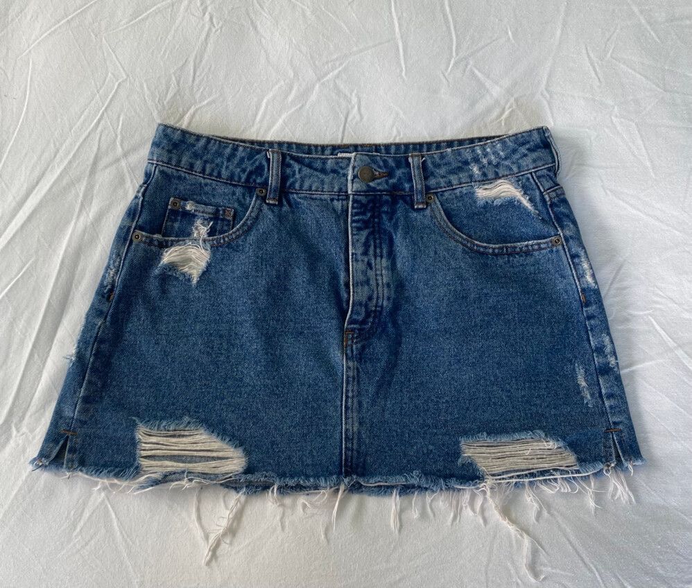 RVCA Distressed Denim Skirt