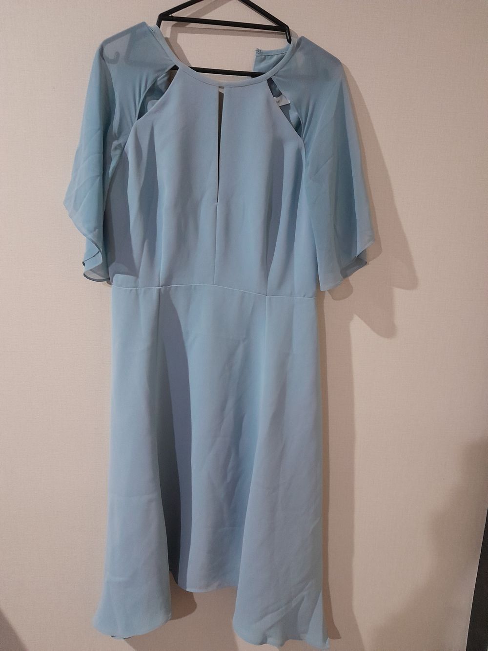 puff sleeve dress blue Blue Puff Sleeve Symran Midi Dress