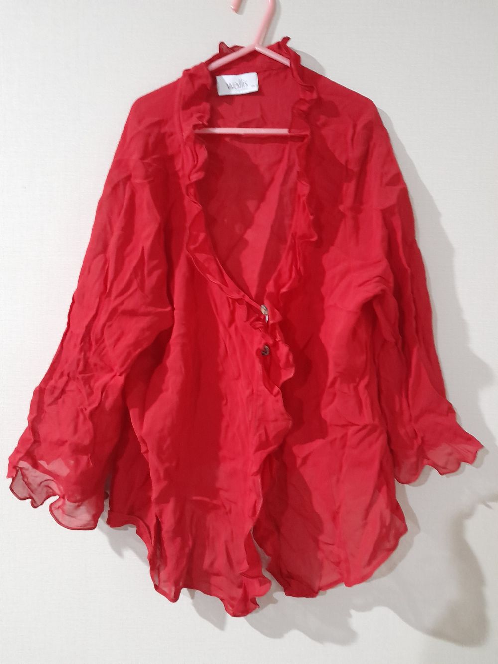 Wallis Red Ruffle Blouse