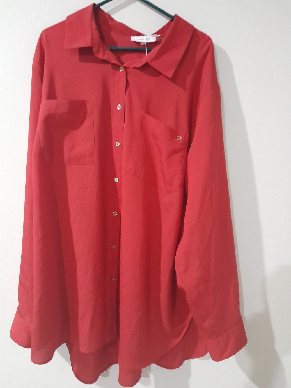Calvin Klein Red Button-up Shirt