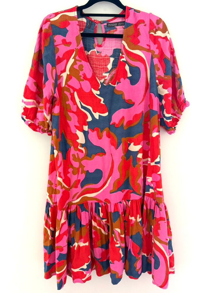 Mister Zimi Pink Red Print Dress