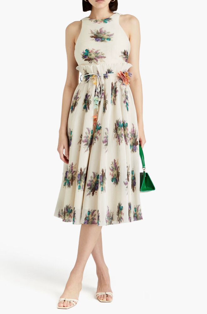 chiffon midi dress pleated Elegant Pleated Chiffon Long Skirt Dress