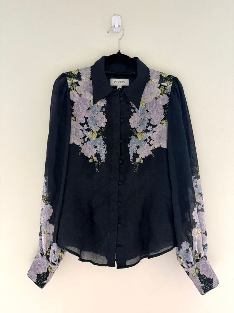 Review Long Sleeve Floral Print Shirt
