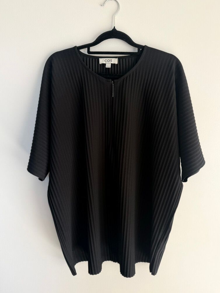 COS Black Pleated Top