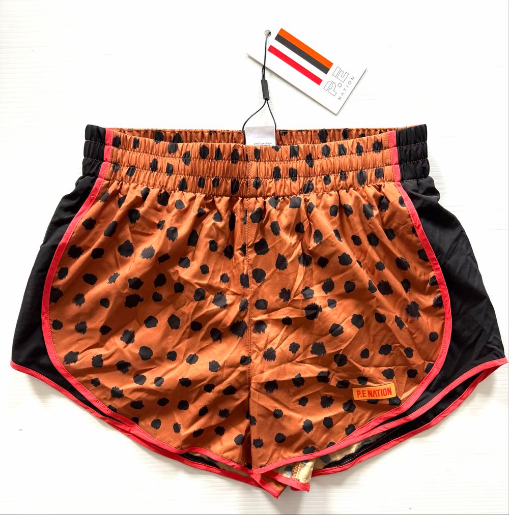 P. E Nation Animal Spots Running Shorts S
