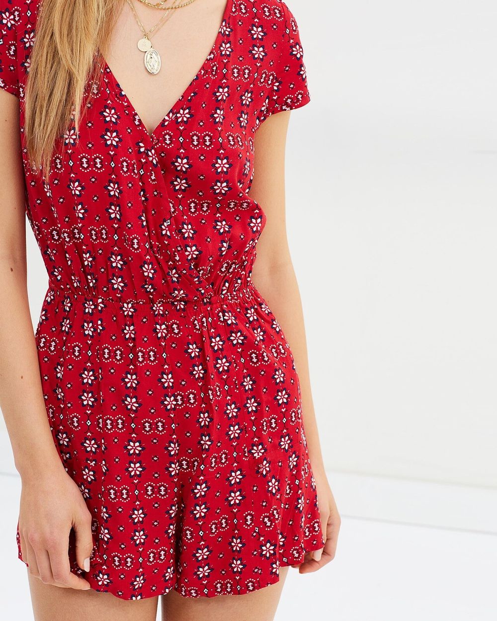 Tigerlily Red Floral Jumpsuit/Onesie