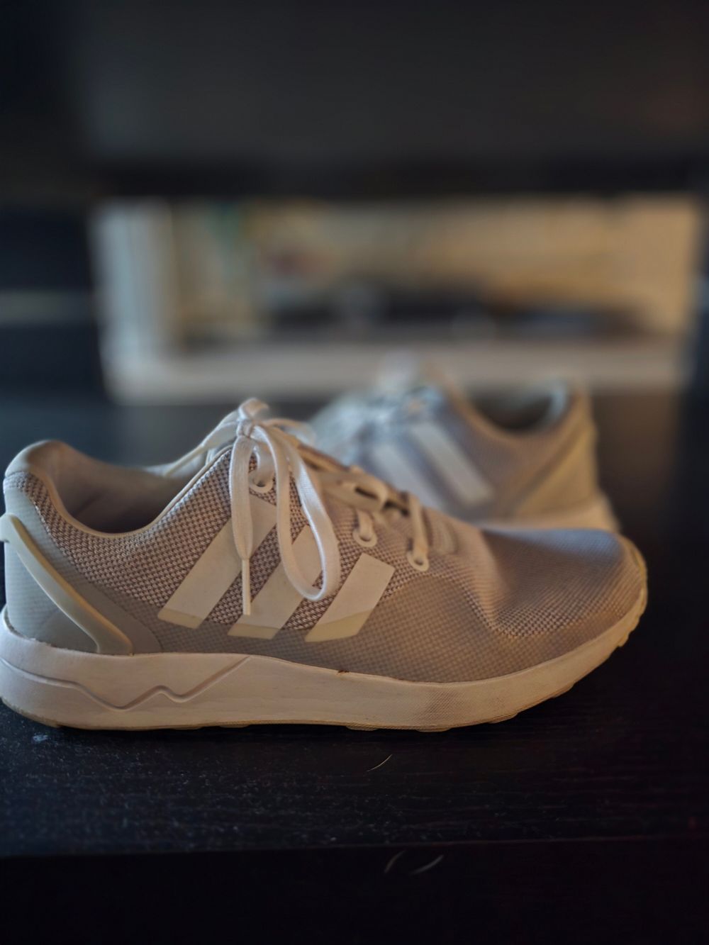 Adidas Grey White 3-Stripe Sneakers Size US8