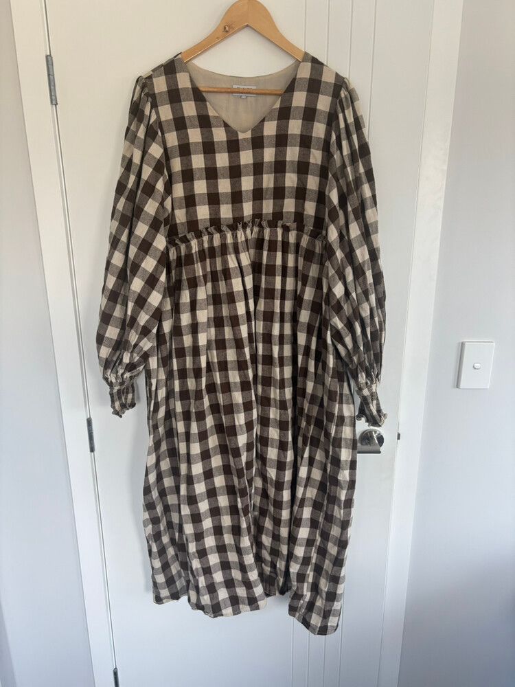 amazon brown dresser Rylee and Cru Gingham Abbie Tiered Maxi Dress – Ladida main image 1