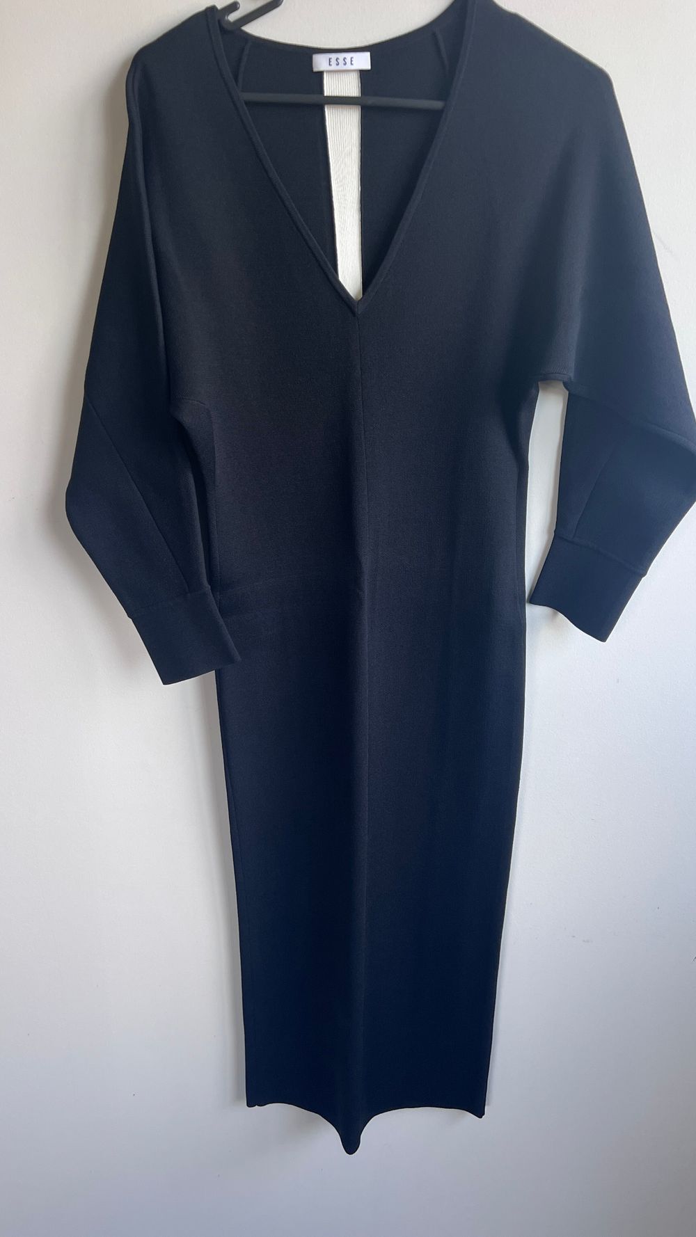 Esse Black Knit Midi Dress