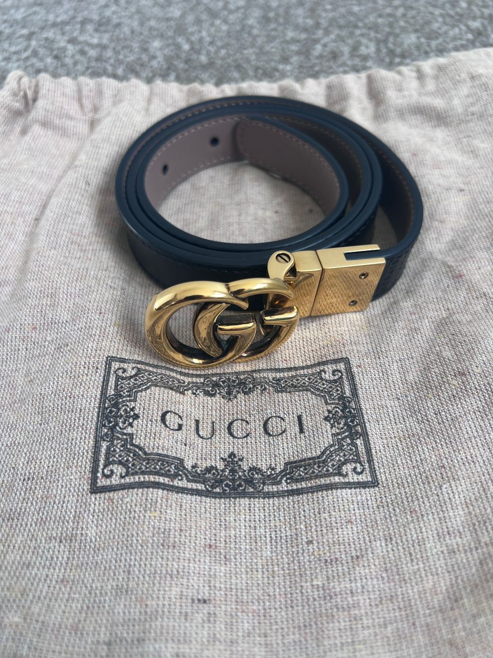 Gucci Black Leather Belt
