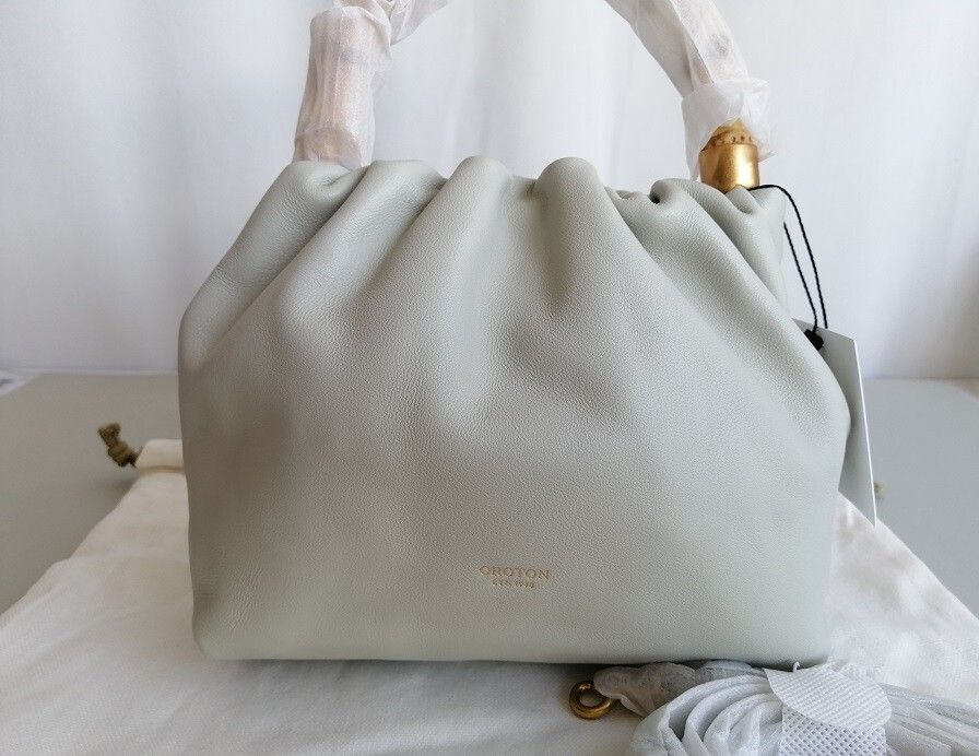New Oroton Gretel Mint Green Mini Lambskin Leather Top Handle shoulder bag