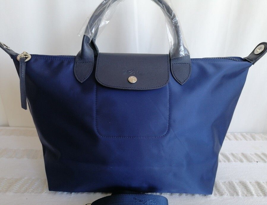 New Longchamp Le Pliage Navy Blue Neo Medium size shoulder bag
