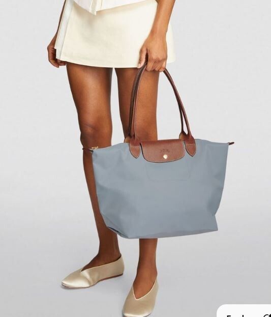 New Longchamp Le Pliage Acier grey Large Size Tote bag shoulder bag