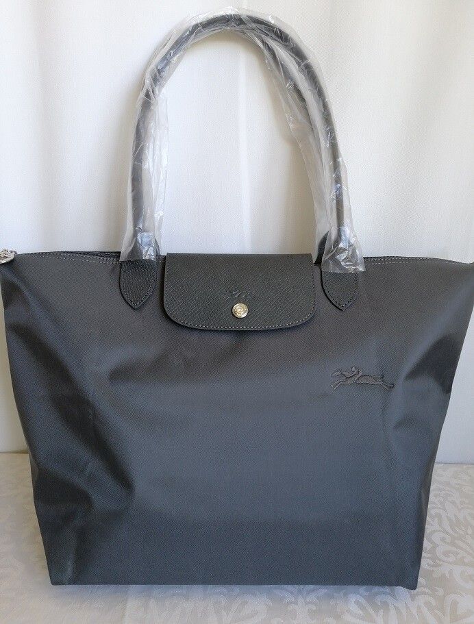 New Longchamp Le Pliage Club Dark Grey Large Size Tote bag shoulder bag