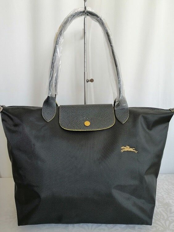 New Longchamp Le Pliage Club Dark Grey Large Size Tote bag Shoulder bag