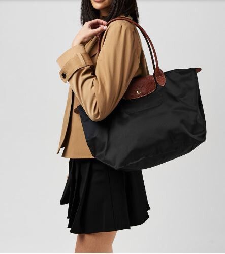 New Longchamp Le Pliage Black Brown Large Size Tote bag shoulder bag