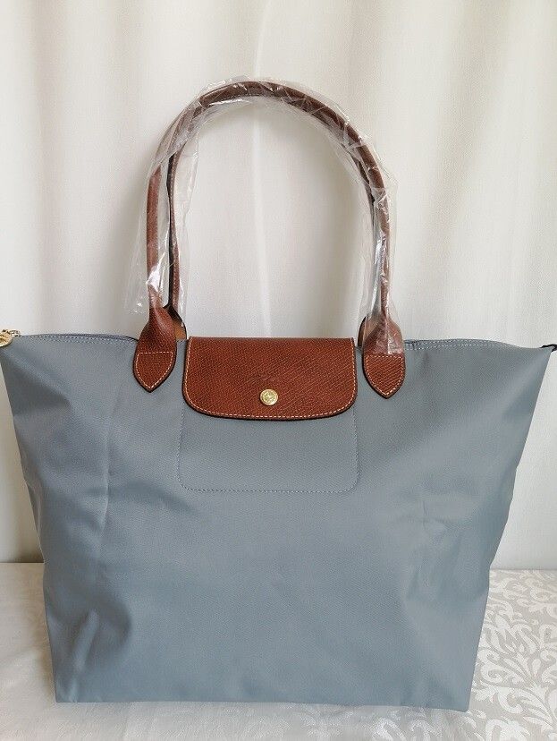 New Longchamp Le Pliage Acier grey Large Size Tote bag shoulder bag