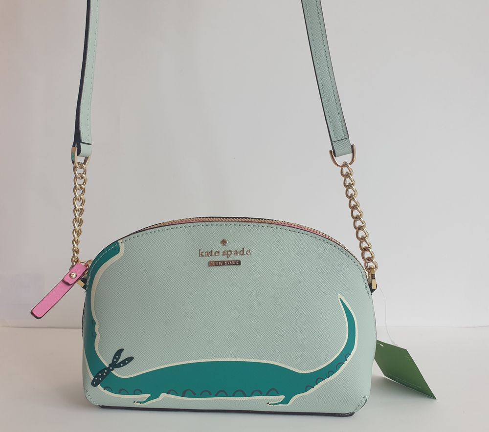 New Kate Spade Mint Green Leather Chain Cross body Shoulder bag