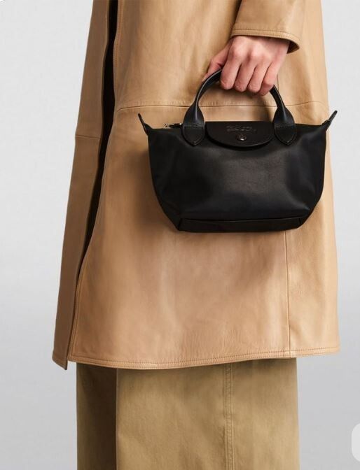 New Longchamp Black Mini Leather Handbag Shoulder Bag