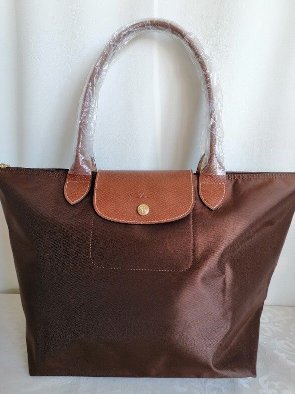 New Longchamp Le Pliage Dark Brown Medium size Tote bag shoulder bag