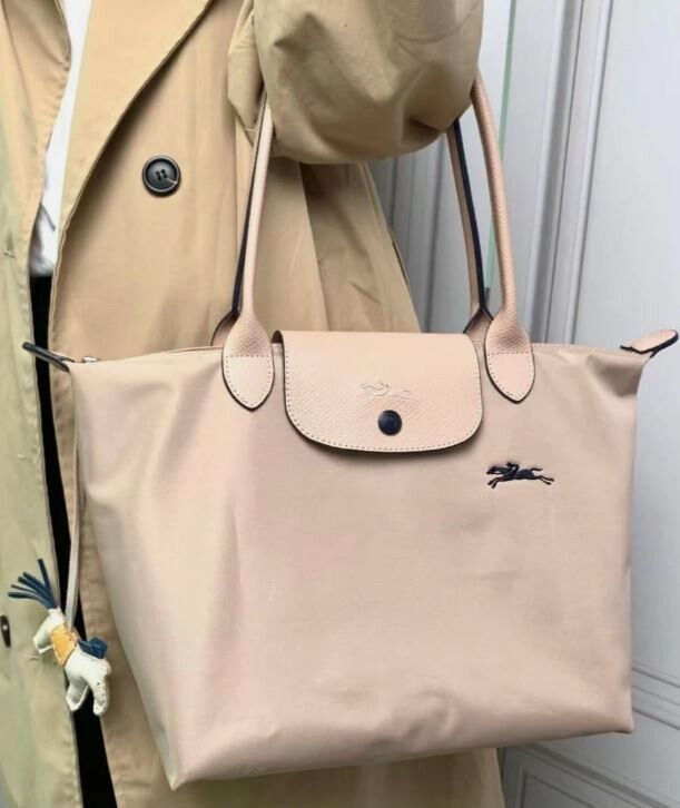 SALE! New Longchamp Club Beige Leather Handles Large Size Tote bag shoulder bag