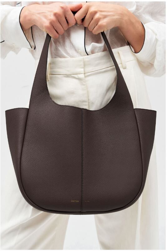 New Oroton Emilia Tote Pebble Leather Brown Large Tote Bag Shoulder Bag