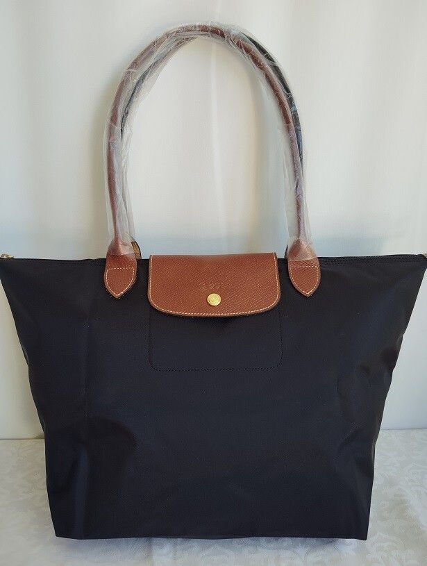 New Longchamp Le Pliage Black Medium size Tote bag shoulder bag