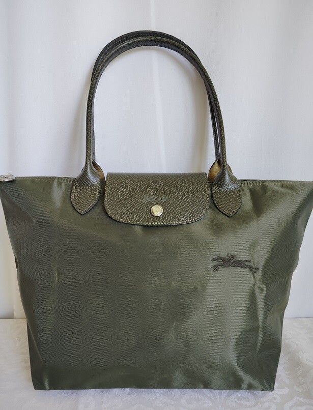 New Longchamp Le Pliage Forest Green Medium size Tote bag shoulder bag