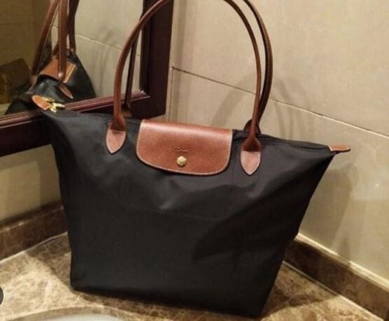 New Longchamp Le Pliage Black Brown Large Size Tote bag Shoulder Bag