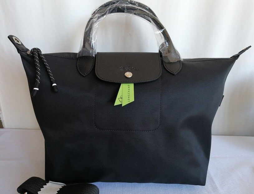 New Longchamp Le Pliage Energy Medium Size Black Shoulder Bag Tote Bag