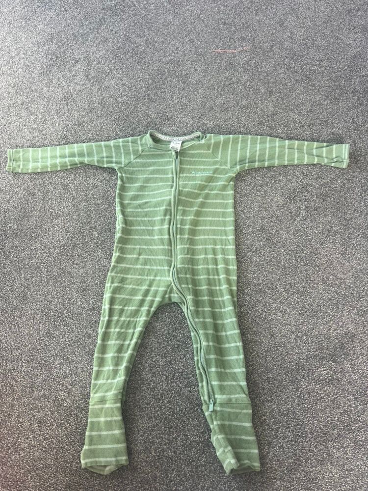 Bonds Green Striped Wondersuit