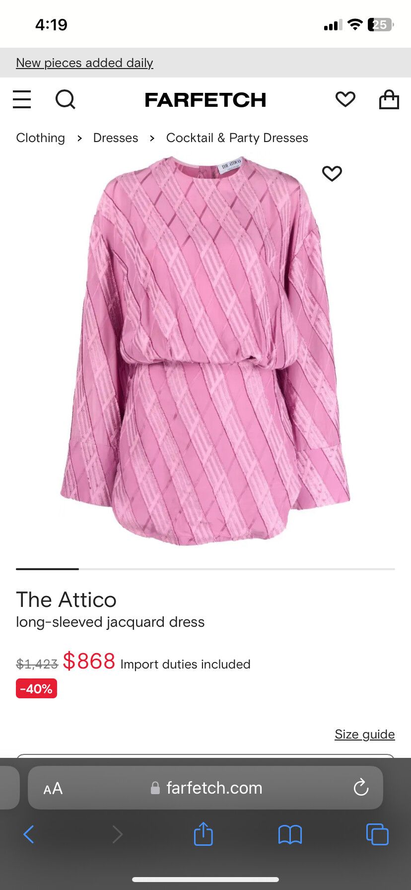 The Attico long-sleeved jacquard dress
