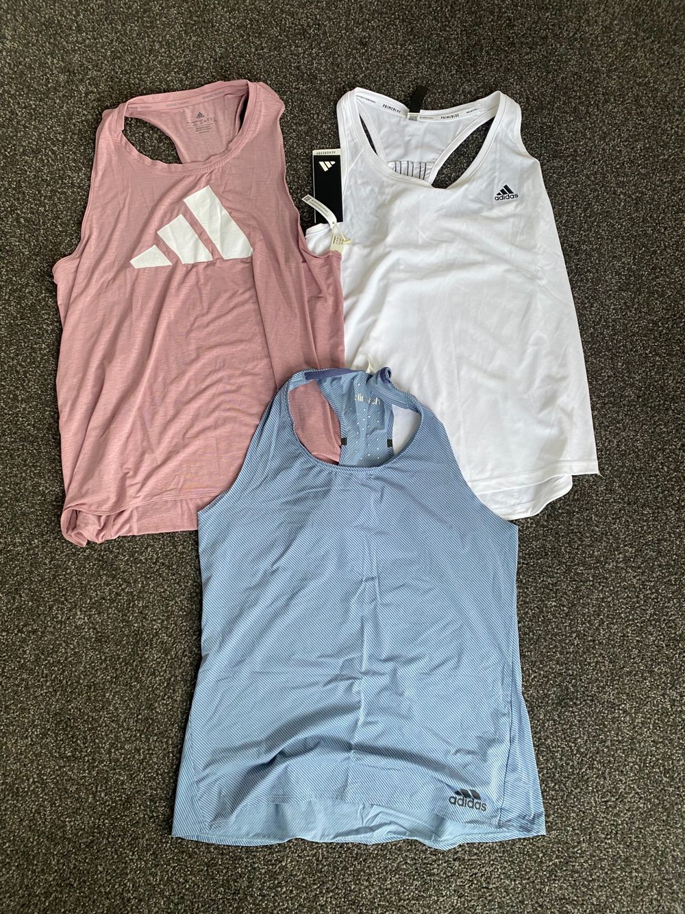 3 x adidas workout tanks