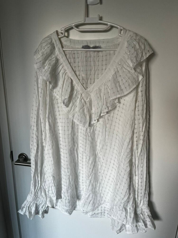Alexandra White Ruffle Top