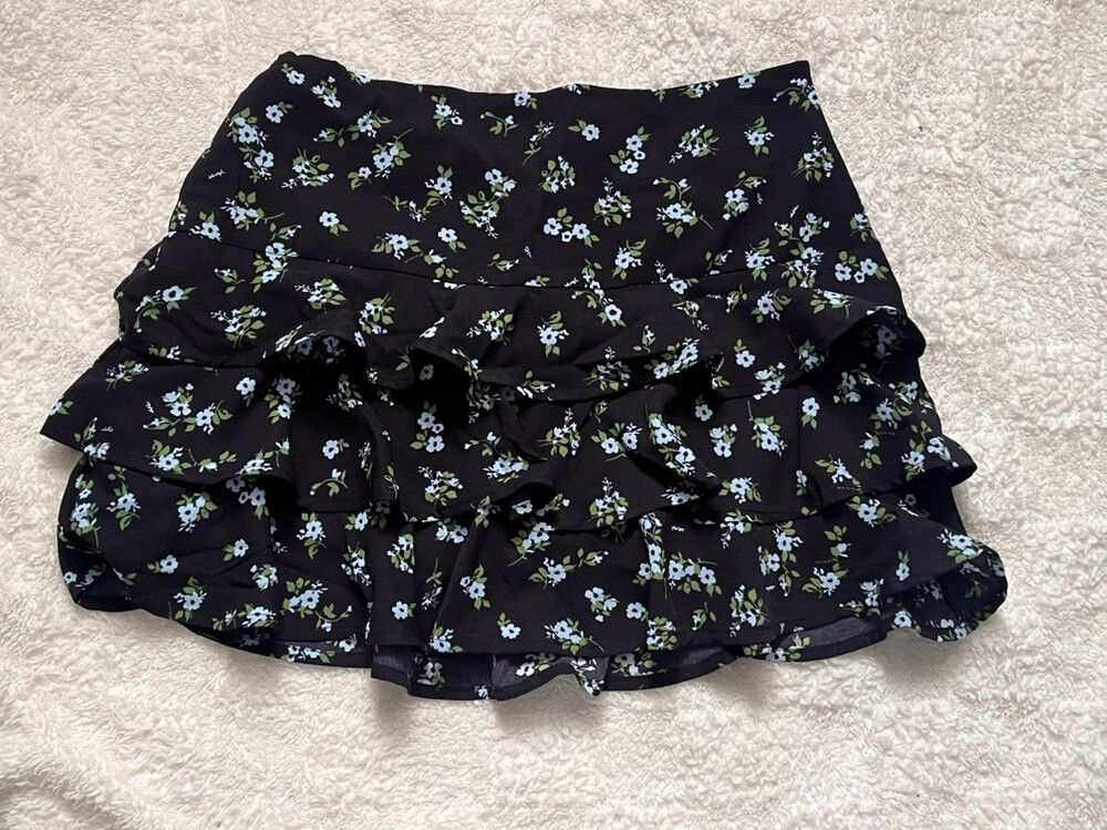 Black Floral skirt