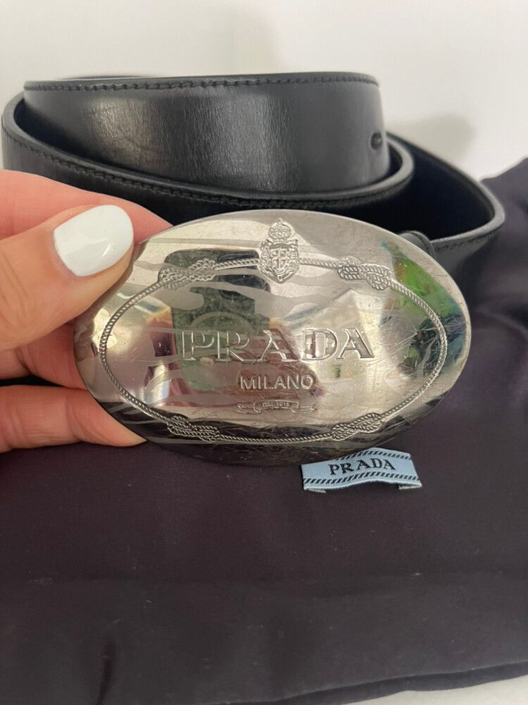 Prada Black Leather Belt