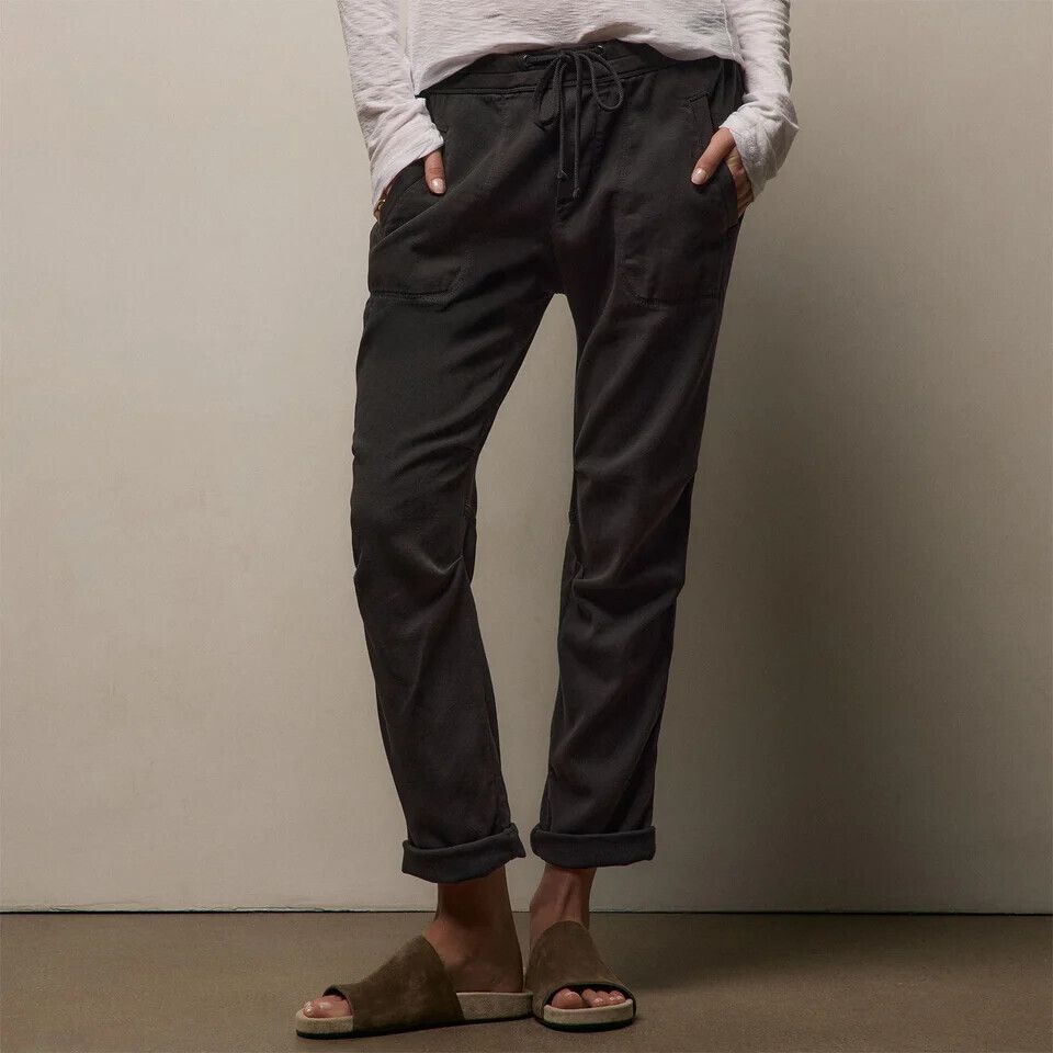 James Perse Carbon Black Mixed media  soft Drape Utility Pant  size 1 = Small