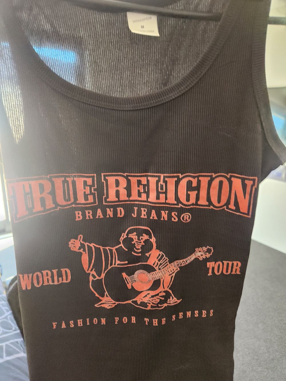True Religion Black Ribbed Tank Top