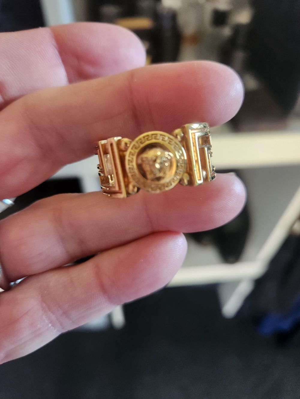 VERSACE MENS GOLD RING