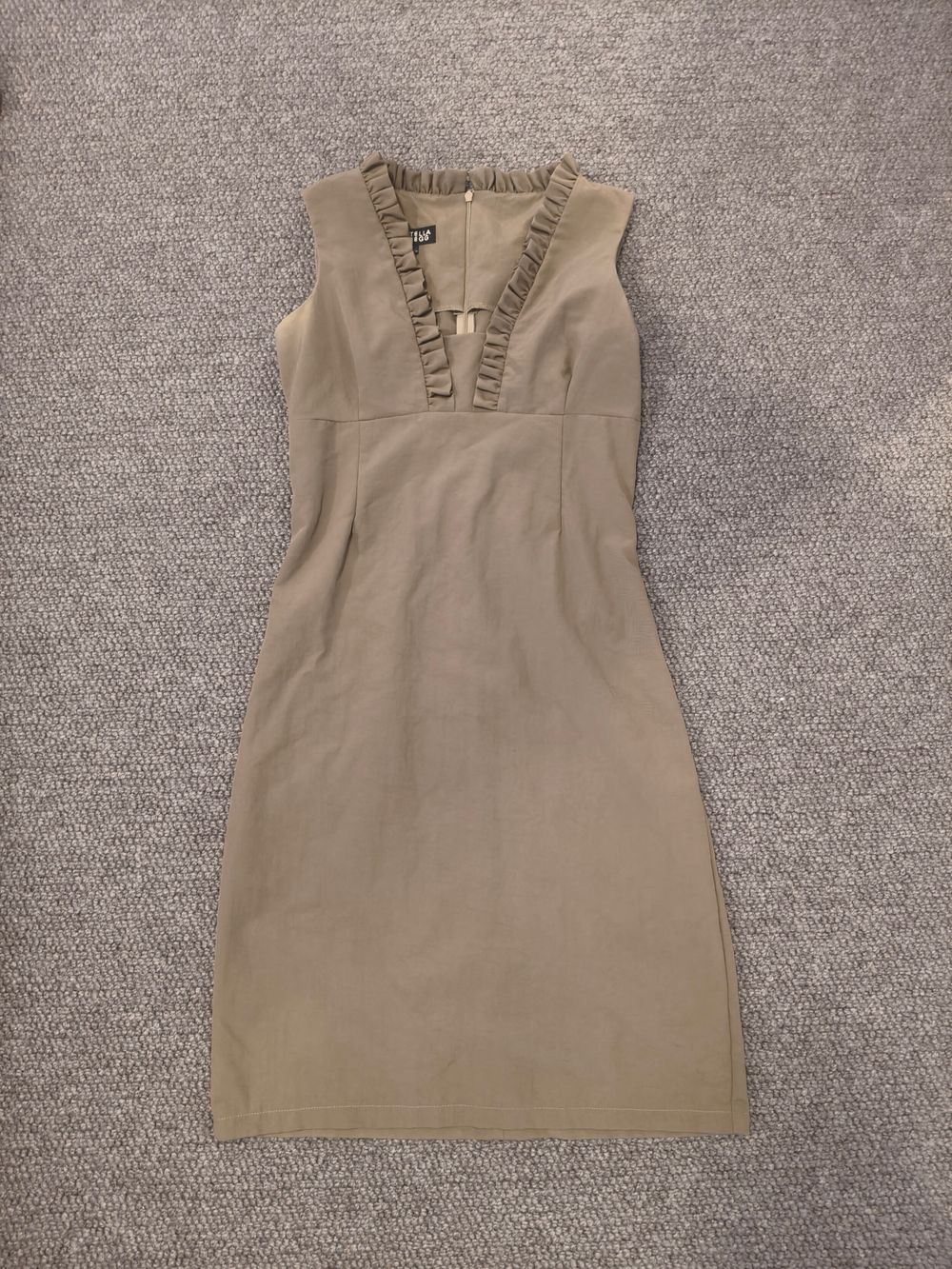 Stella Gregg Khaki Frill Dress Size 12
