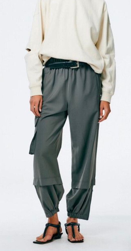 Tibi Tropical Wool Wilt jogger Dark Stone