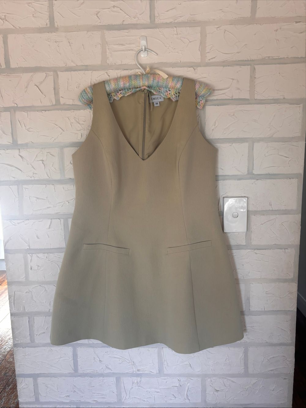 Amica Sage Green Mini Dress