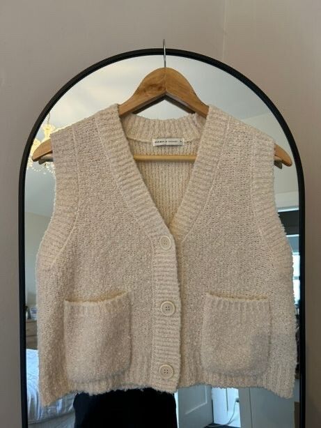Chosen By Tuchuzy Cream Knit Vest Size S