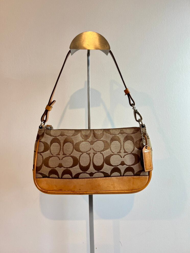 希少 OLD COACH Tweed Mini Demi Bag Rare Vintage Coach Demi Bags