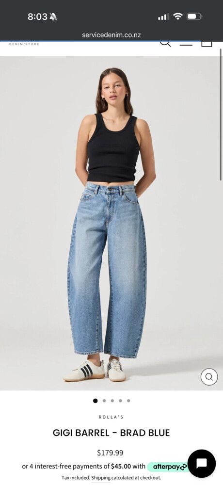 Rolla's Blue Gigi Barrel Jeans Brad blue